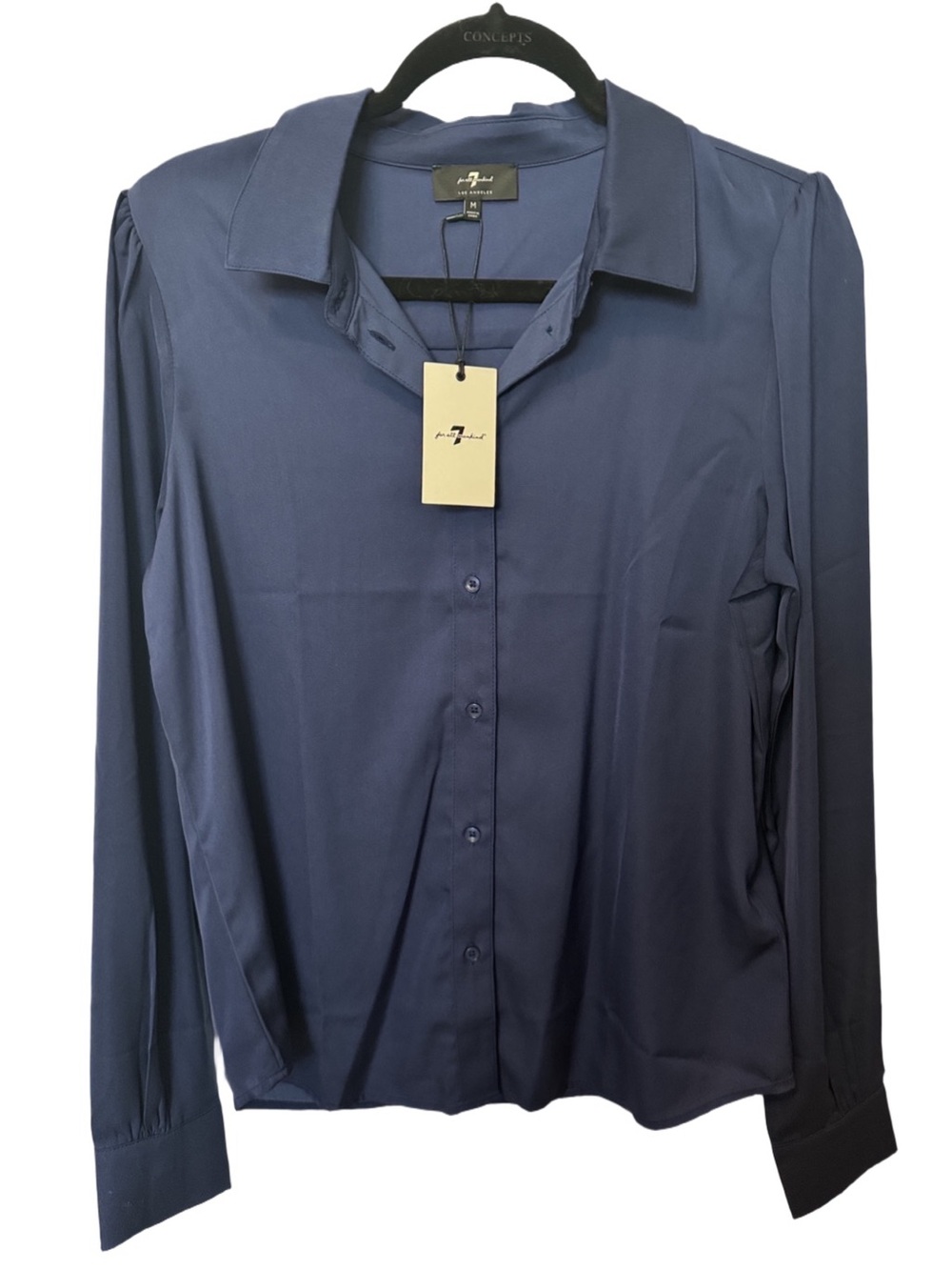 7 for all mankind Deep Navy Long-Sleeve Button-Up Shirt - women’s. NWT